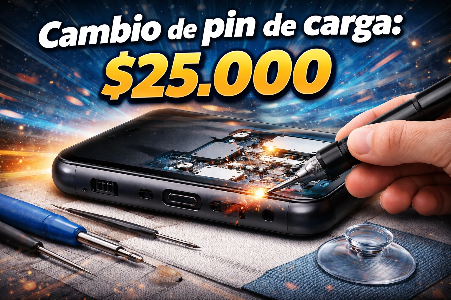 Oferta reparación de pin de carga en GR Tecno